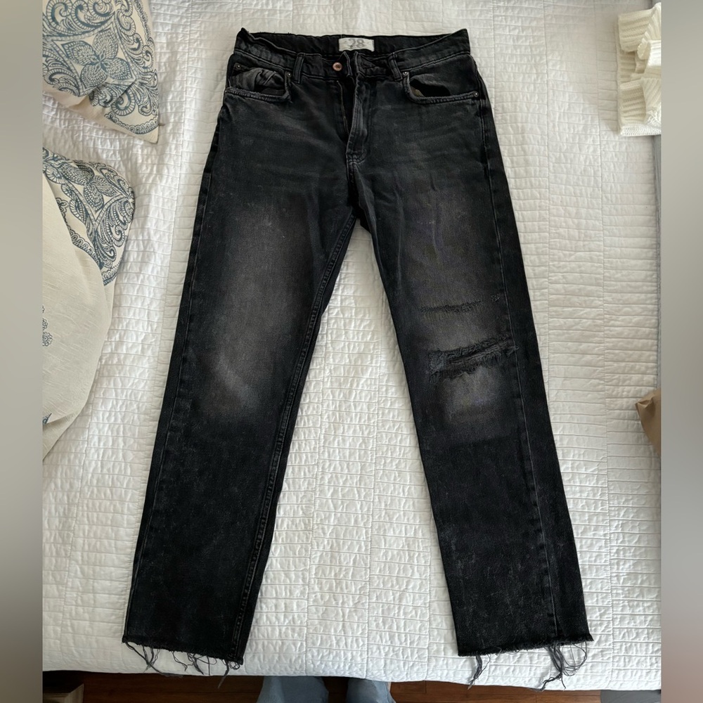 Free People Black Faded Jeans Size 28